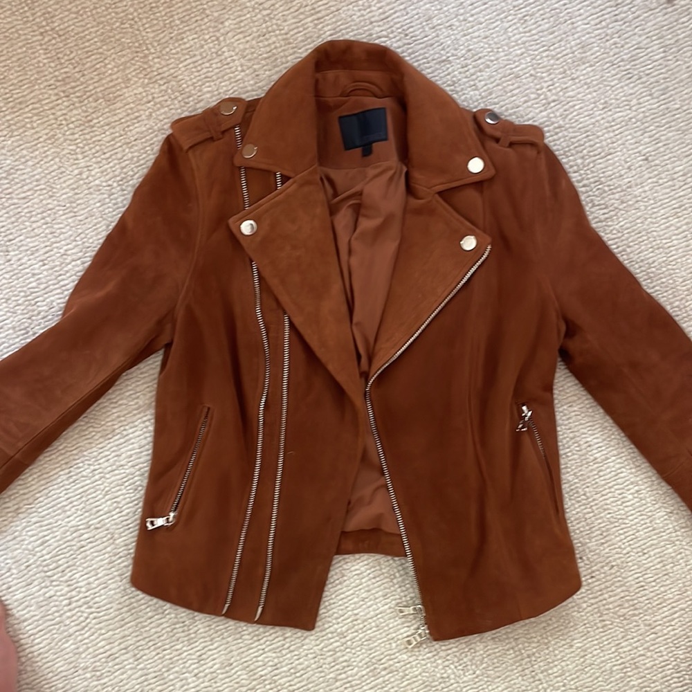 Intermix Brown Suede Leather Jacket - image 4